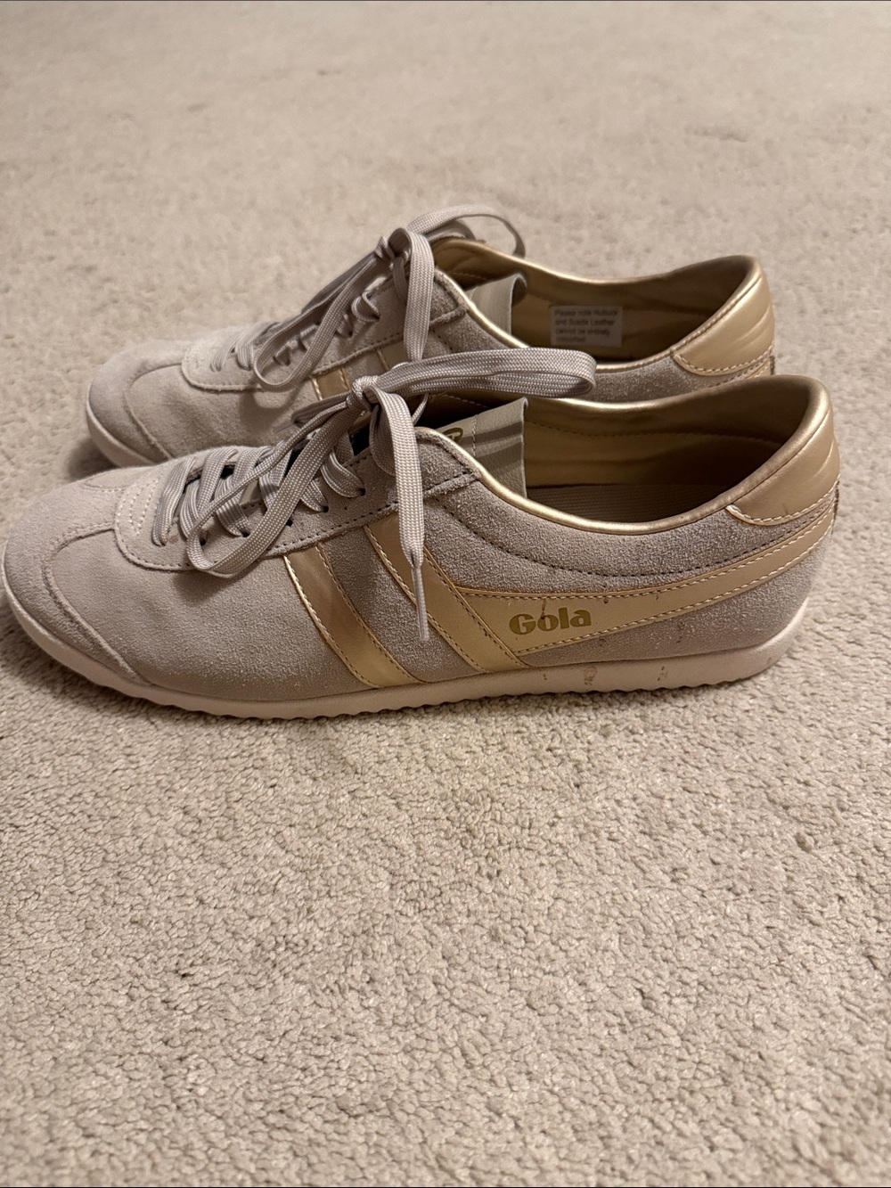 Gola Bullet Tan and Gold Lace Up Sneakers Sz 11